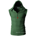 Summer outdoor soft cotton gym tank top for men with hoody